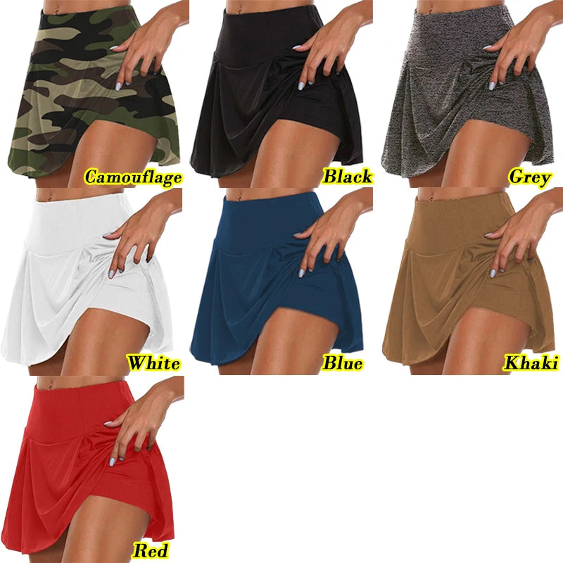 Mulheres esporte shorts saias verão respirável casual fitness secagem rápida correndo skort feminino ativo atlético yoga saia de fitness