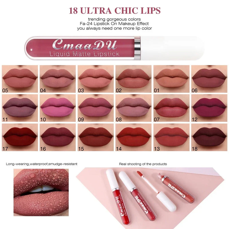 Sexy Long Lasting Velvet Matte Liquid Lipstick, Maquiagem, Mulheres Beleza, Vermelho, Antiaderente, Impermeável, Lip Gloss