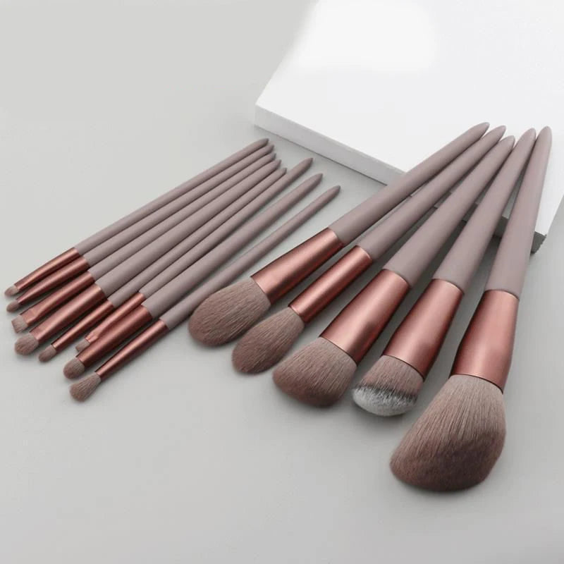 13 PCS Pincéis de Maquiagem Set Eye Shadow Foundation Mulheres Escova Cosmética Sombra Blush Beauty Soft Make Up Tools Bag