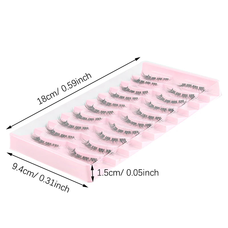 Shidishangpin 5/10 pares cílios postiços olho de gato cílios extensão 3d vison meia cílios maquiagem natural falso cils maquiagem