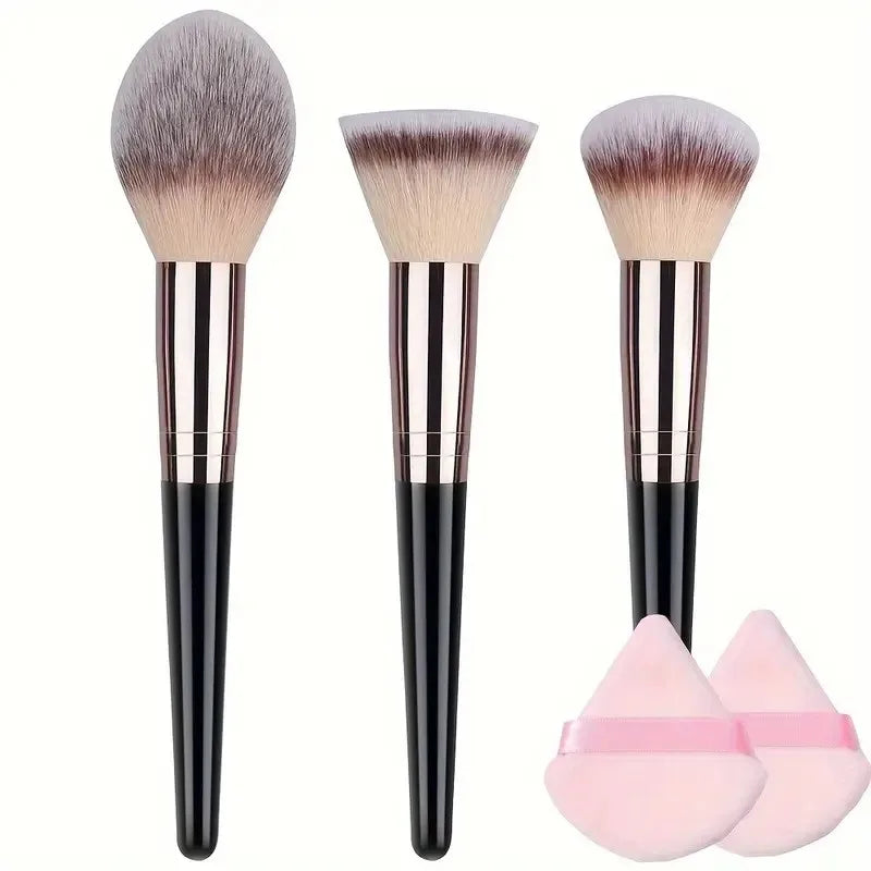 Profissional 3-20 pçs pincéis de maquiagem conjunto sombra fundação corretivo mistura blush escova kabuki macio feminino ferramenta de beleza