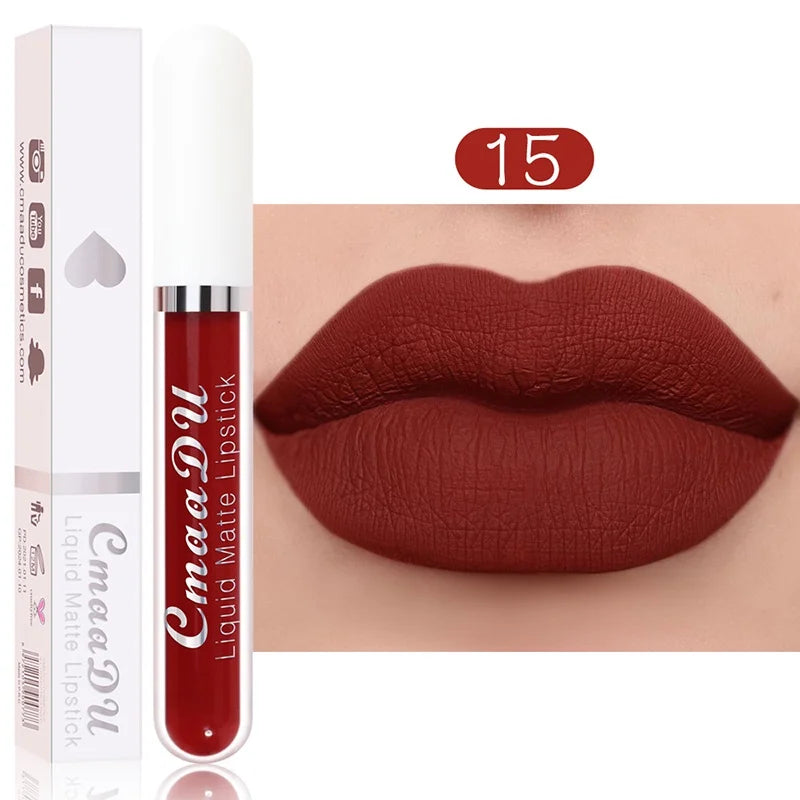 Sexy Long Lasting Velvet Matte Liquid Lipstick, Maquiagem, Mulheres Beleza, Vermelho, Antiaderente, Impermeável, Lip Gloss