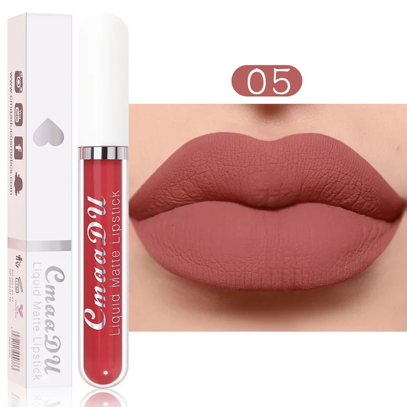 Sexy Long Lasting Velvet Matte Liquid Lipstick, Maquiagem, Mulheres Beleza, Vermelho, Antiaderente, Impermeável, Lip Gloss