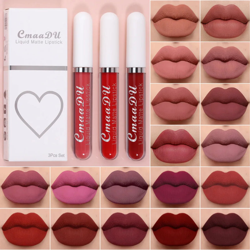 Sexy Long Lasting Velvet Matte Liquid Lipstick, Maquiagem, Mulheres Beleza, Vermelho, Antiaderente, Impermeável, Lip Gloss