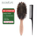 BOOMSLIFE Boar Bristle Hair Brush Women Combs for Hair Wood HairBrush Detangle Straightener Brush Hair Comb Barber Accessories