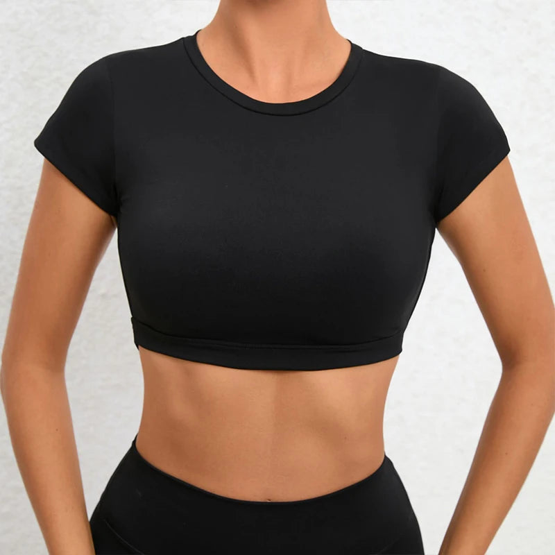 Camisa academia,Roupas fitness feminina academia,Blusa academia feminina,Hearuisavy respirável camisas esportivas para mulheres, Workout Sportswear, Fitness Training, Backless Yoga Vestuário, Sport Crop Tops, Gym Top