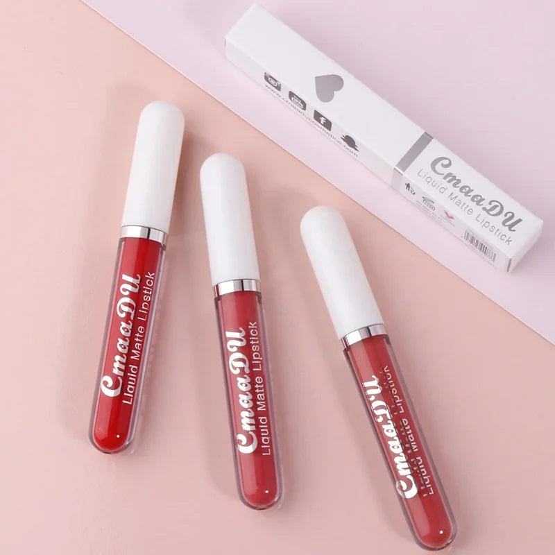 Sexy Long Lasting Velvet Matte Liquid Lipstick, Maquiagem, Mulheres Beleza, Vermelho, Antiaderente, Impermeável, Lip Gloss