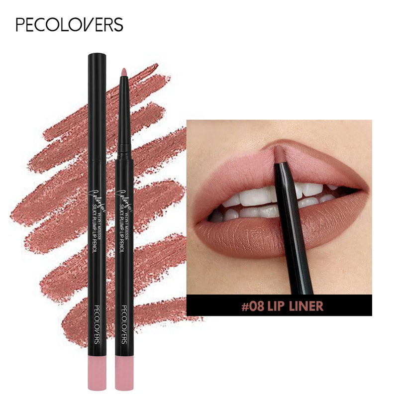 Lápis Lipliner Matte impermeável, batom de contorno vermelho, duradouro, antiaderente, maquiagem de lábios hidratantes, 12 cores