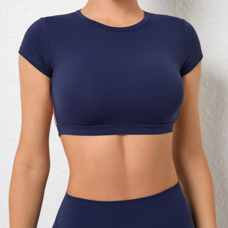 Camisa academia,Roupas fitness feminina academia,Blusa academia feminina,Hearuisavy respirável camisas esportivas para mulheres, Workout Sportswear, Fitness Training, Backless Yoga Vestuário, Sport Crop Tops, Gym Top