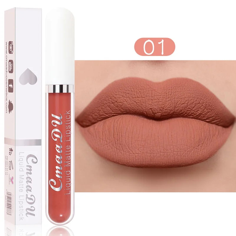 Sexy Long Lasting Velvet Matte Liquid Lipstick, Maquiagem, Mulheres Beleza, Vermelho, Antiaderente, Impermeável, Lip Gloss