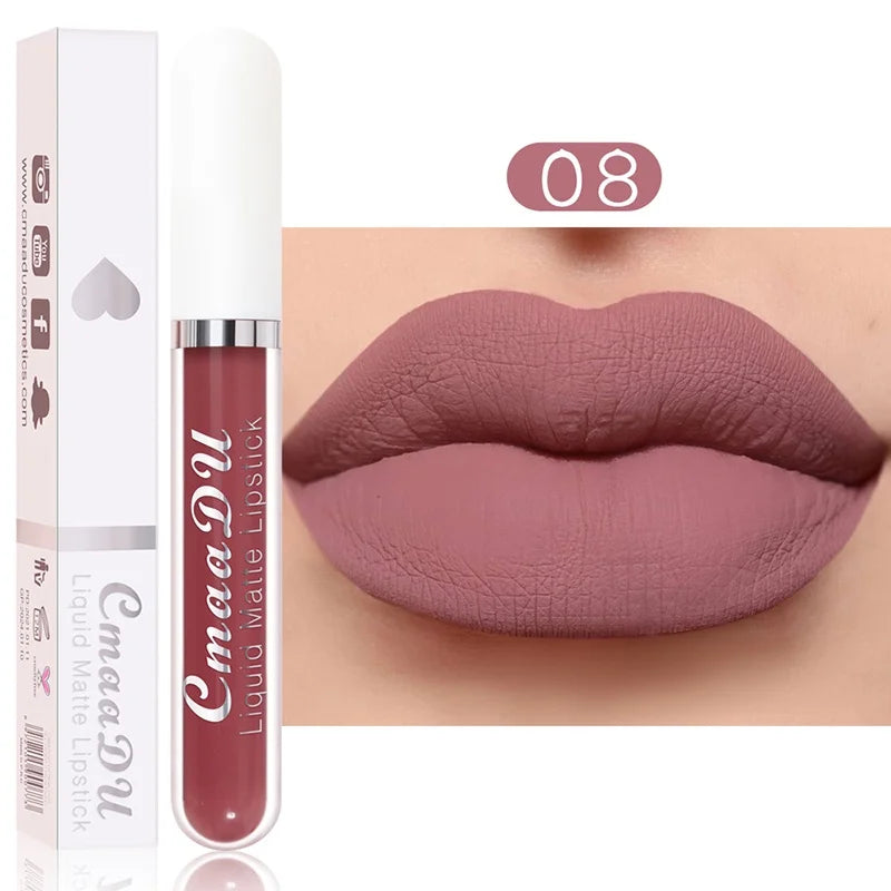 Sexy Long Lasting Velvet Matte Liquid Lipstick, Maquiagem, Mulheres Beleza, Vermelho, Antiaderente, Impermeável, Lip Gloss