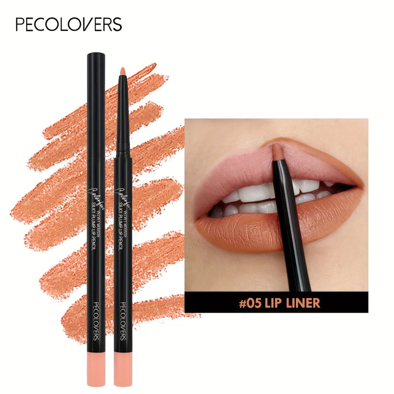 Lápis Lipliner Matte impermeável, batom de contorno vermelho, duradouro, antiaderente, maquiagem de lábios hidratantes, 12 cores