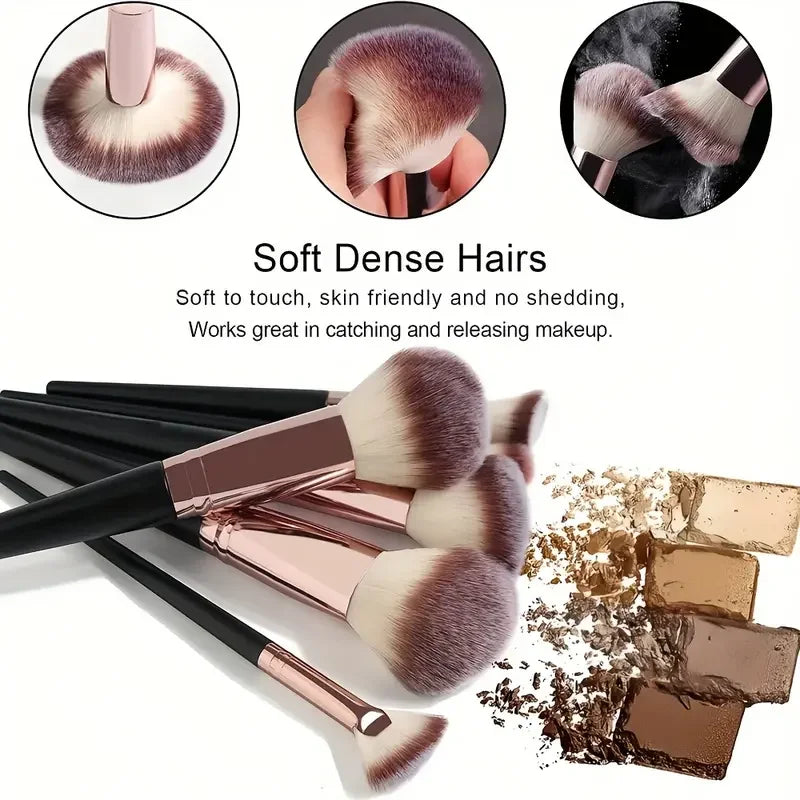 Profissional 3-20 pçs pincéis de maquiagem conjunto sombra fundação corretivo mistura blush escova kabuki macio feminino ferramenta de beleza