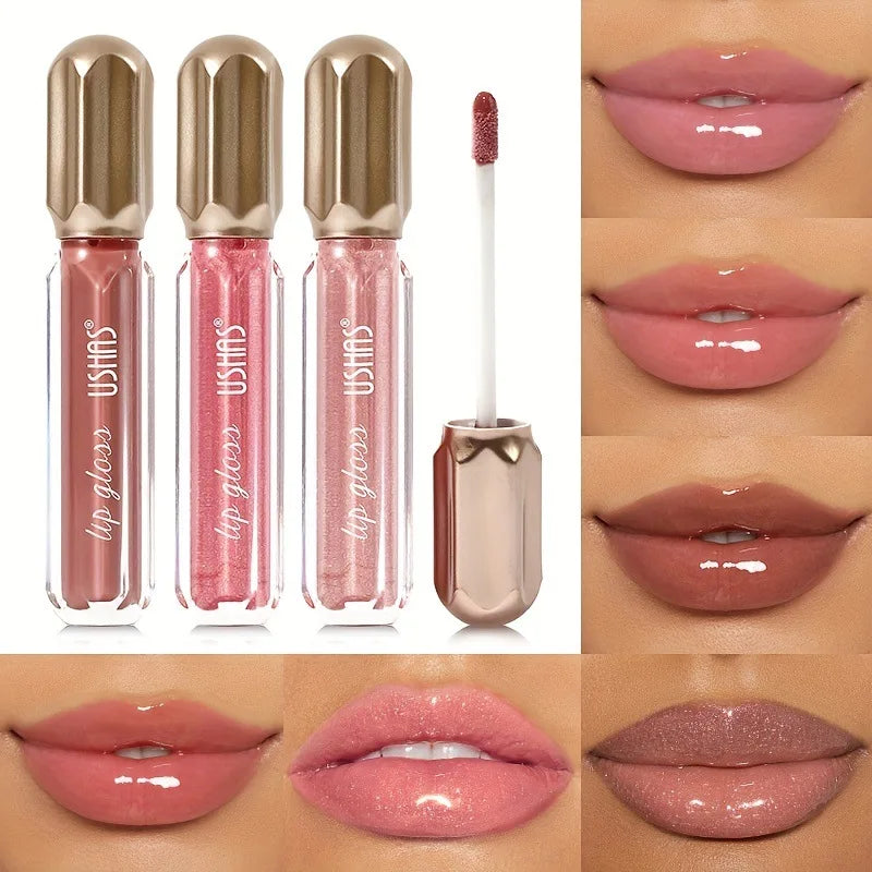 Gloss labial pérola espelhada para mulheres, batom hidratante duradouro, brilho brilho brilho, cosméticos maquiagem, 6 cores