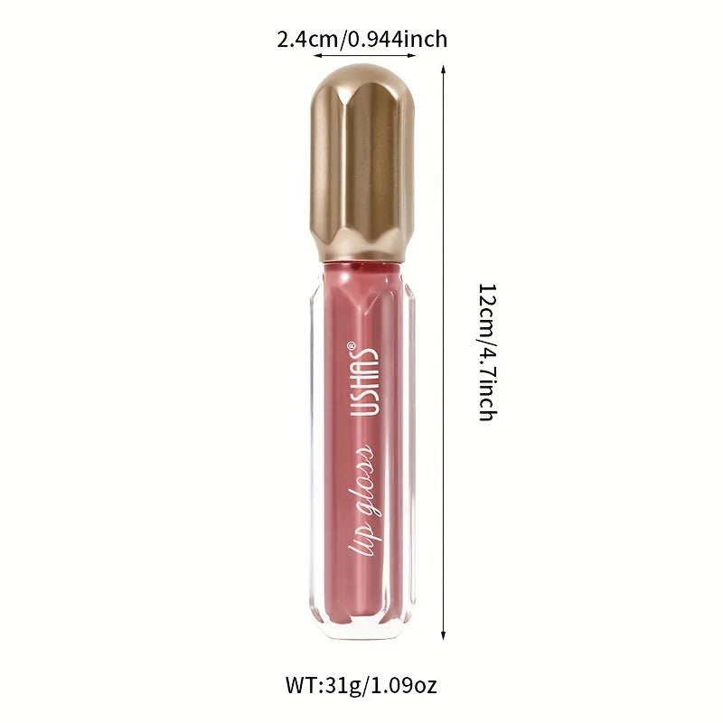 Gloss labial pérola espelhada para mulheres, batom hidratante duradouro, brilho brilho brilho, cosméticos maquiagem, 6 cores