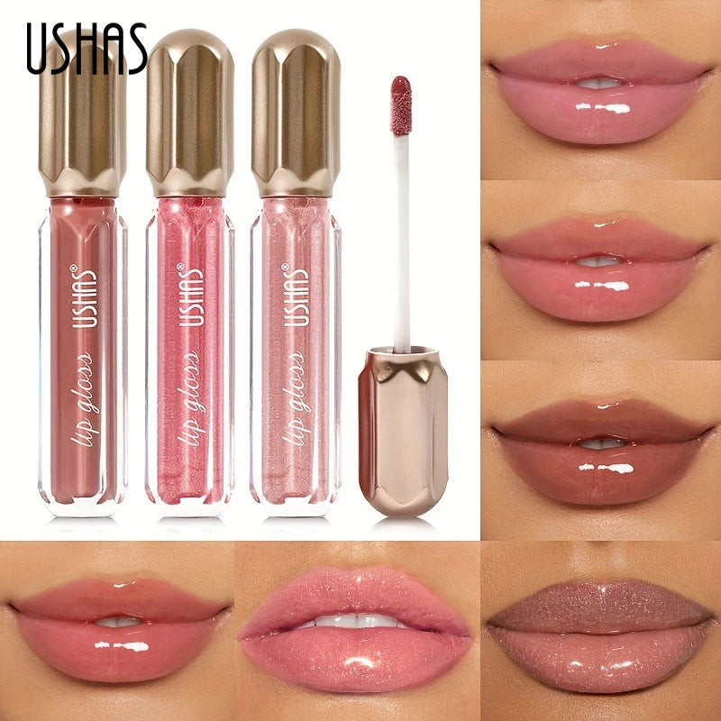 Gloss labial pérola espelhada para mulheres, batom hidratante duradouro, brilho brilho brilho, cosméticos maquiagem, 6 cores