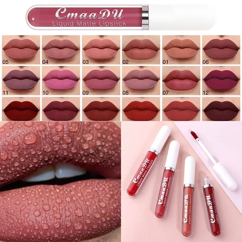 Sexy Long Lasting Velvet Matte Liquid Lipstick, Maquiagem, Mulheres Beleza, Vermelho, Antiaderente, Impermeável, Lip Gloss